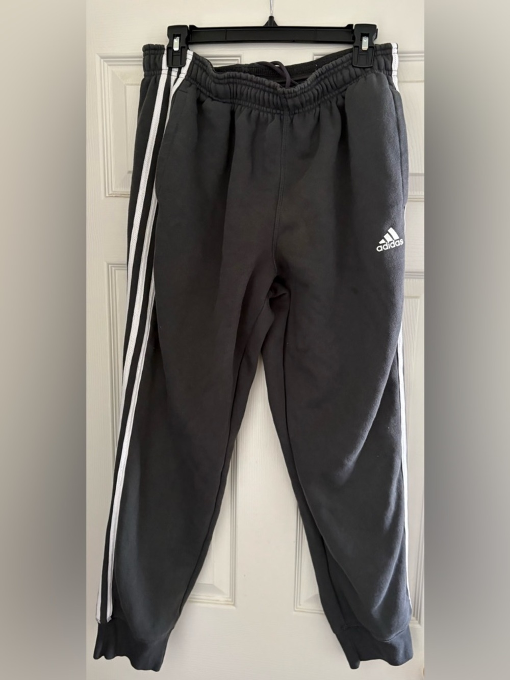 Adidas Men’s SZ L Track Pants with White Stripes
